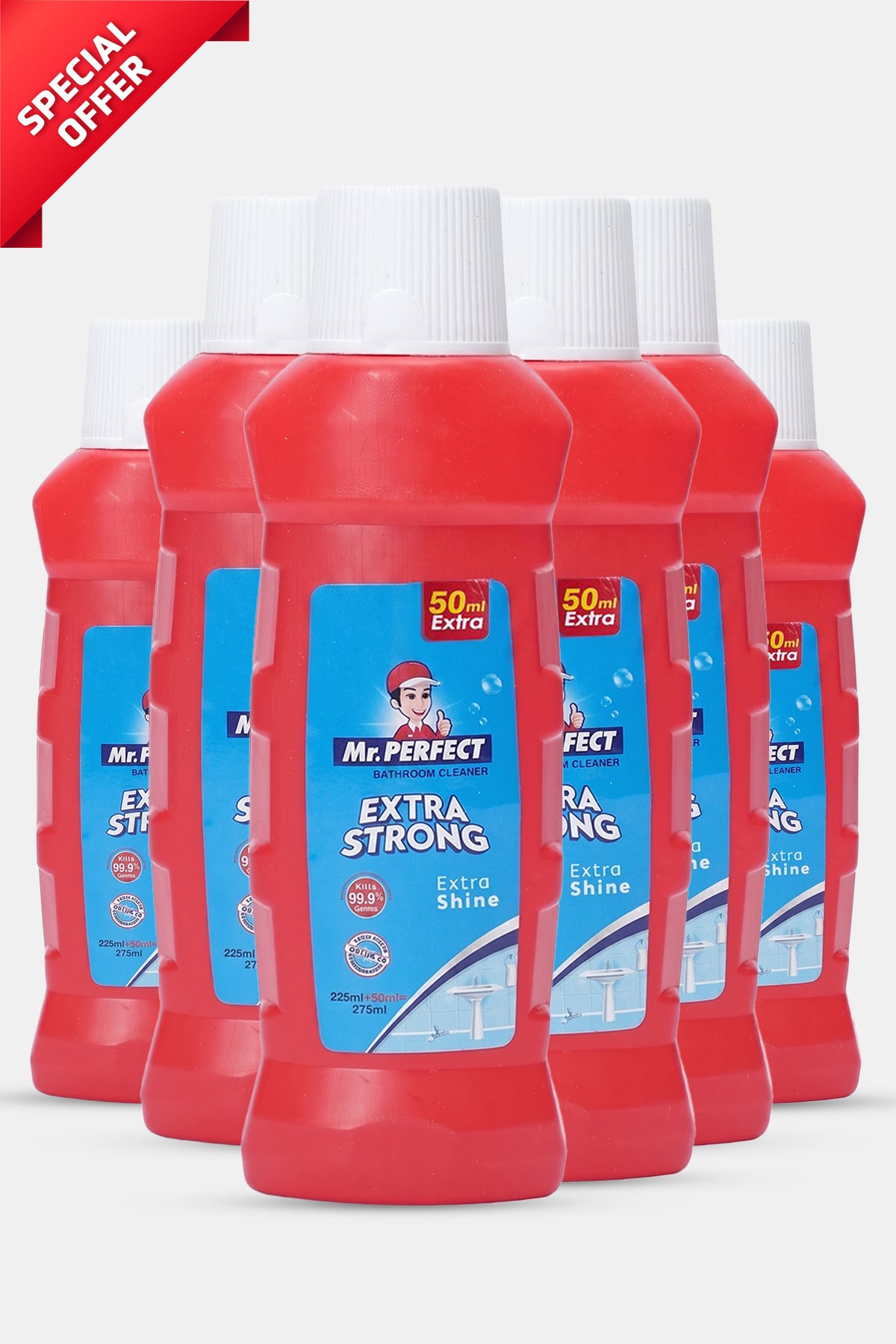 Mr. PERFECT BATHROOM CLEANER FLORAL 225 ML+50 ML Extra (Pack Of 6)