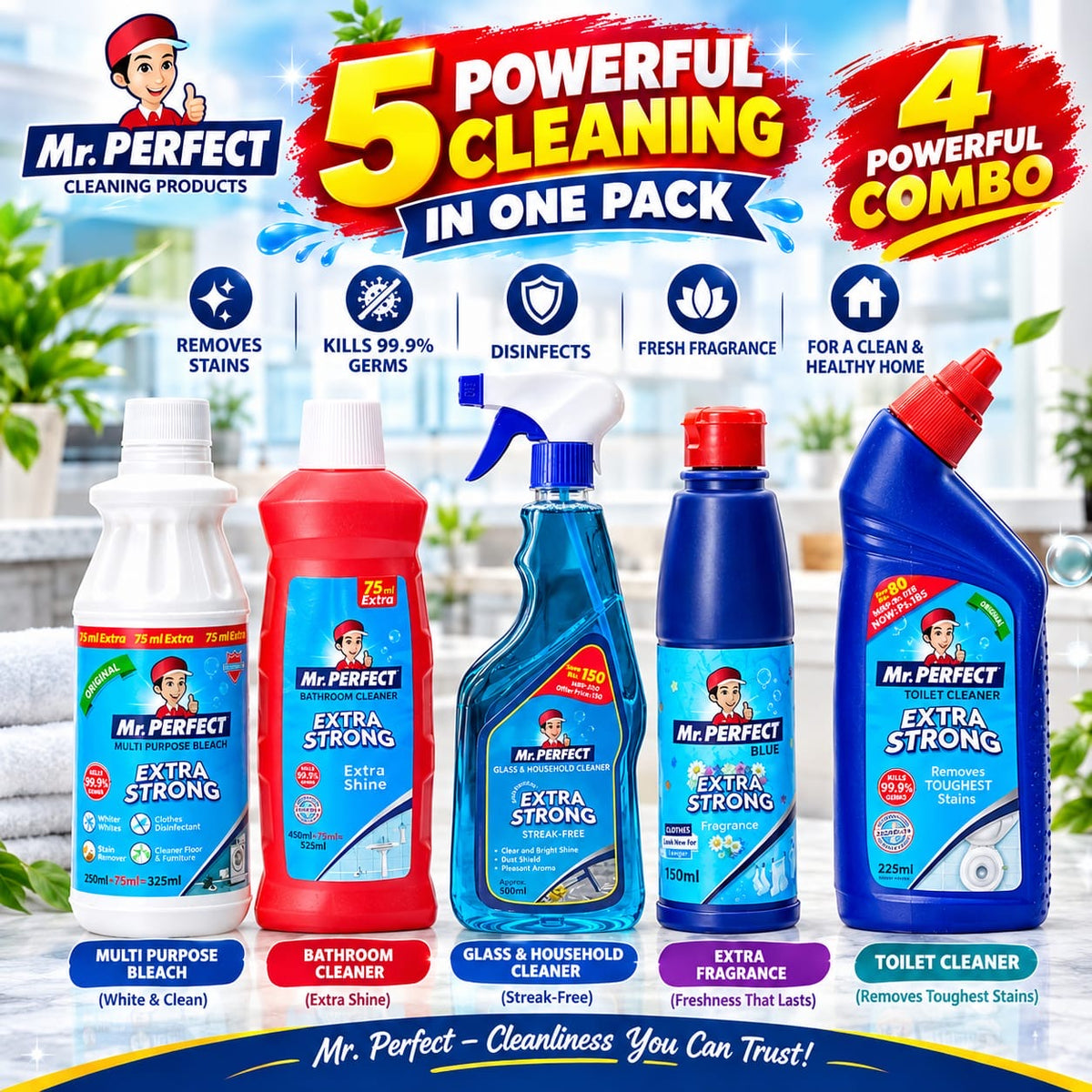 Mr. Perfect Combo 4 – Complete Household Cleaning Essentials