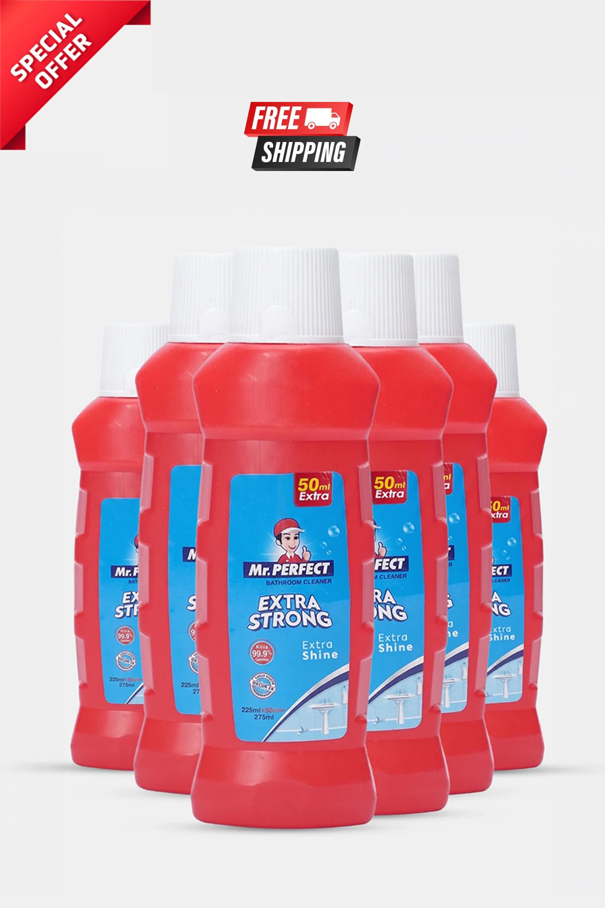 Mr. PERFECT BATHROOM CLEANER FLORAL 225 ML+50 ML Extra (Pack Of 6)