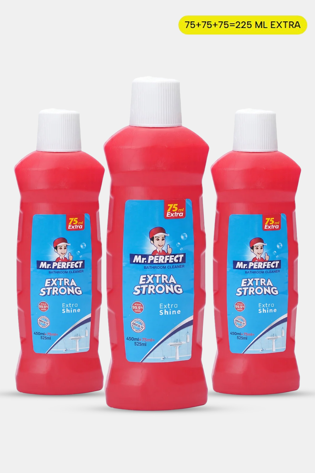 Mr. PERFECT BATHROOM CLEANER FLORAL 450 ML+75 ML Extra (Pack Of 3)